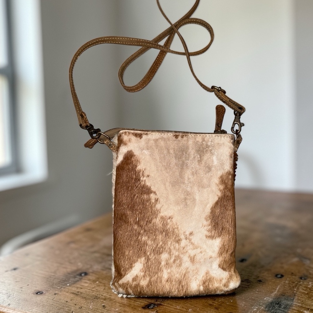 Myra Bag Cowhide Hair On Hide Crossbody Western Phone Purse - Picture 4 of 4
